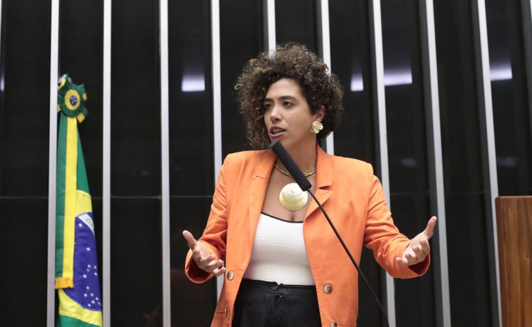 Deputada Talíria Petrone fala ao microfone