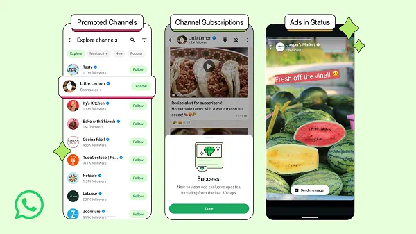 Sociável: o WhatsApp lança anúncios em atualizações de status, assinaturas de canal