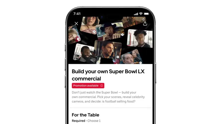 O Uber Eats permite que os fãs criem seu próprio anúncio do Super Bowl com integração no aplicativo