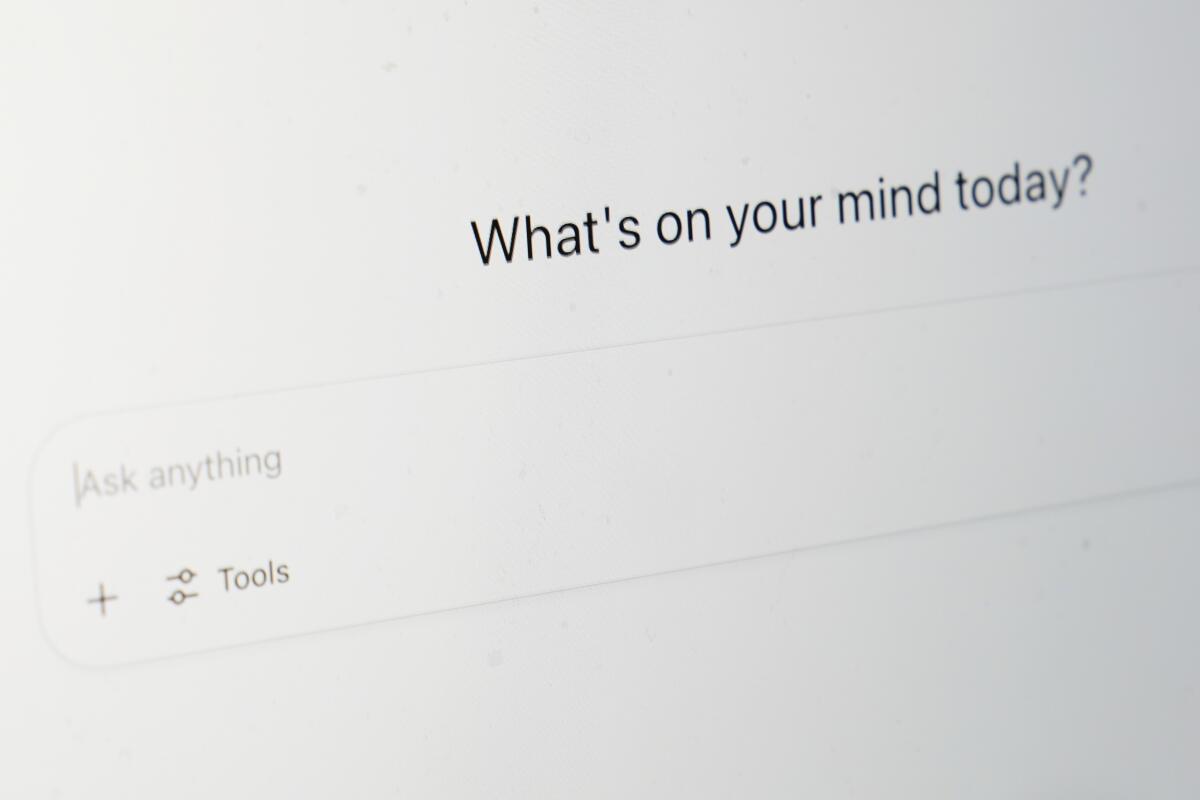 Página inicial do ChatGPT na tela do computador.