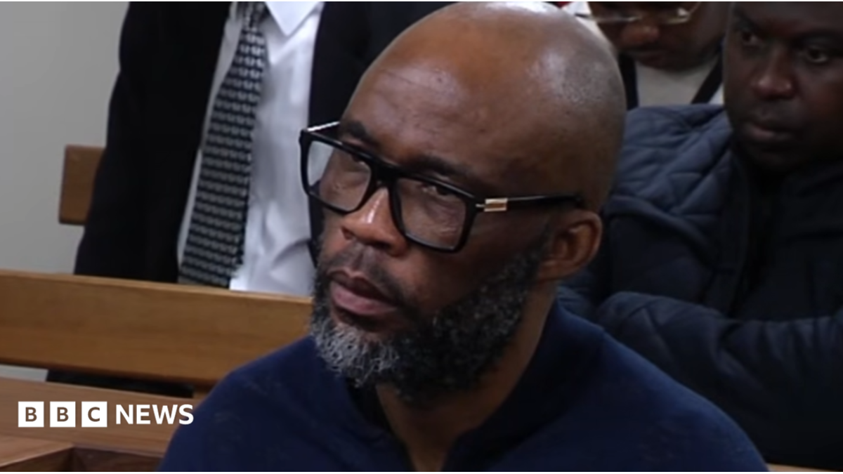 A head and shoulders picture of Cat Matlala in court - he is wearing a dark blue top.